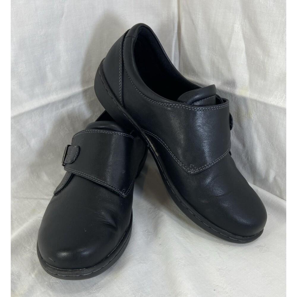 Eastland Sherri Monk Strap Loafers Womens 9M Black Leather Buckle Strap